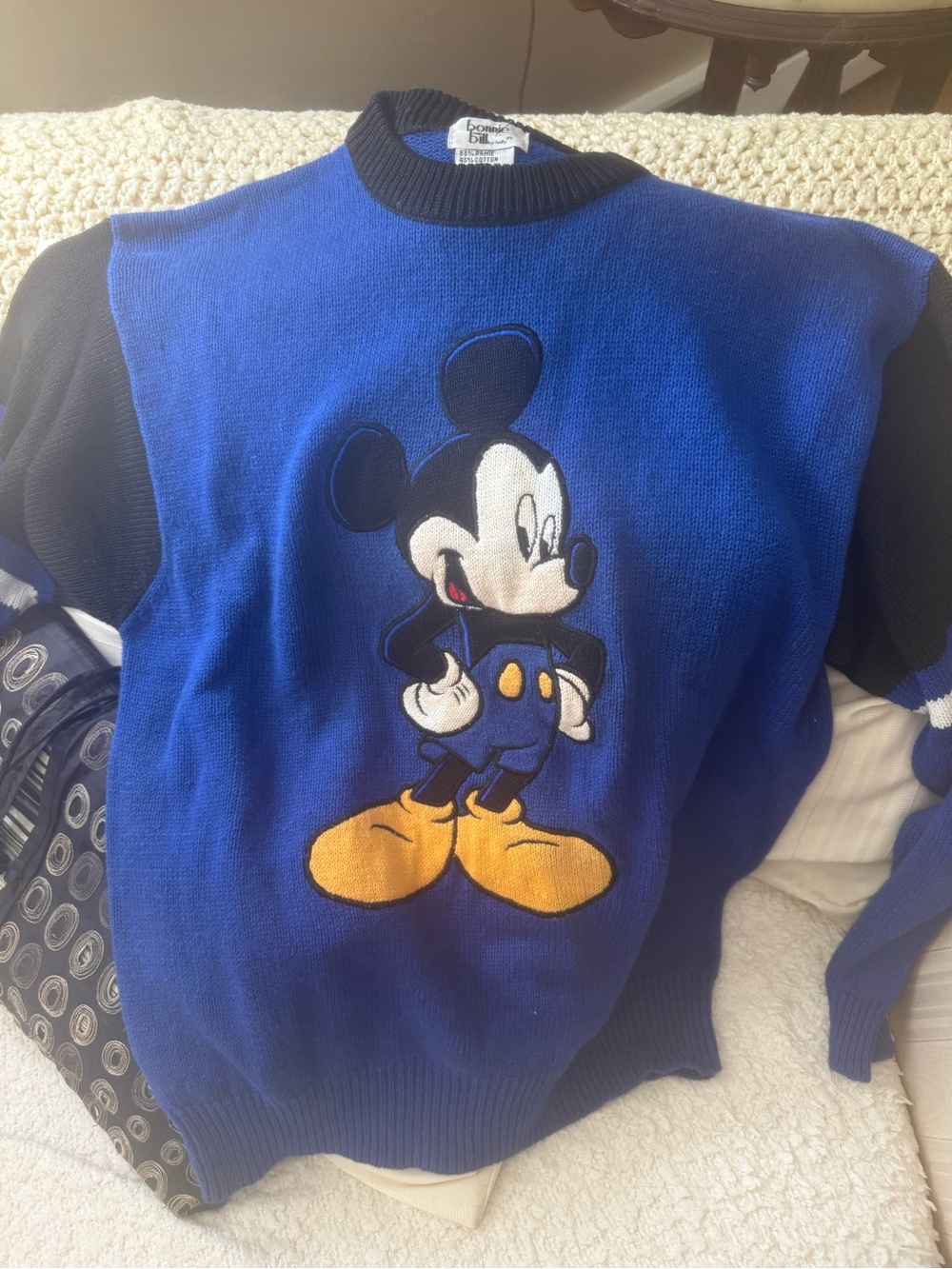 Vintage Mickey Mouse Blue Crewneck Sweater